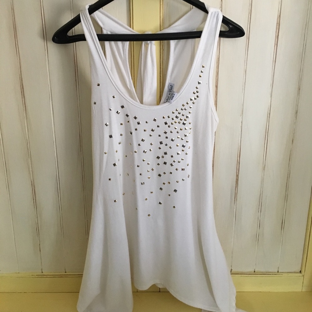 Off white/ivory and gold tank top